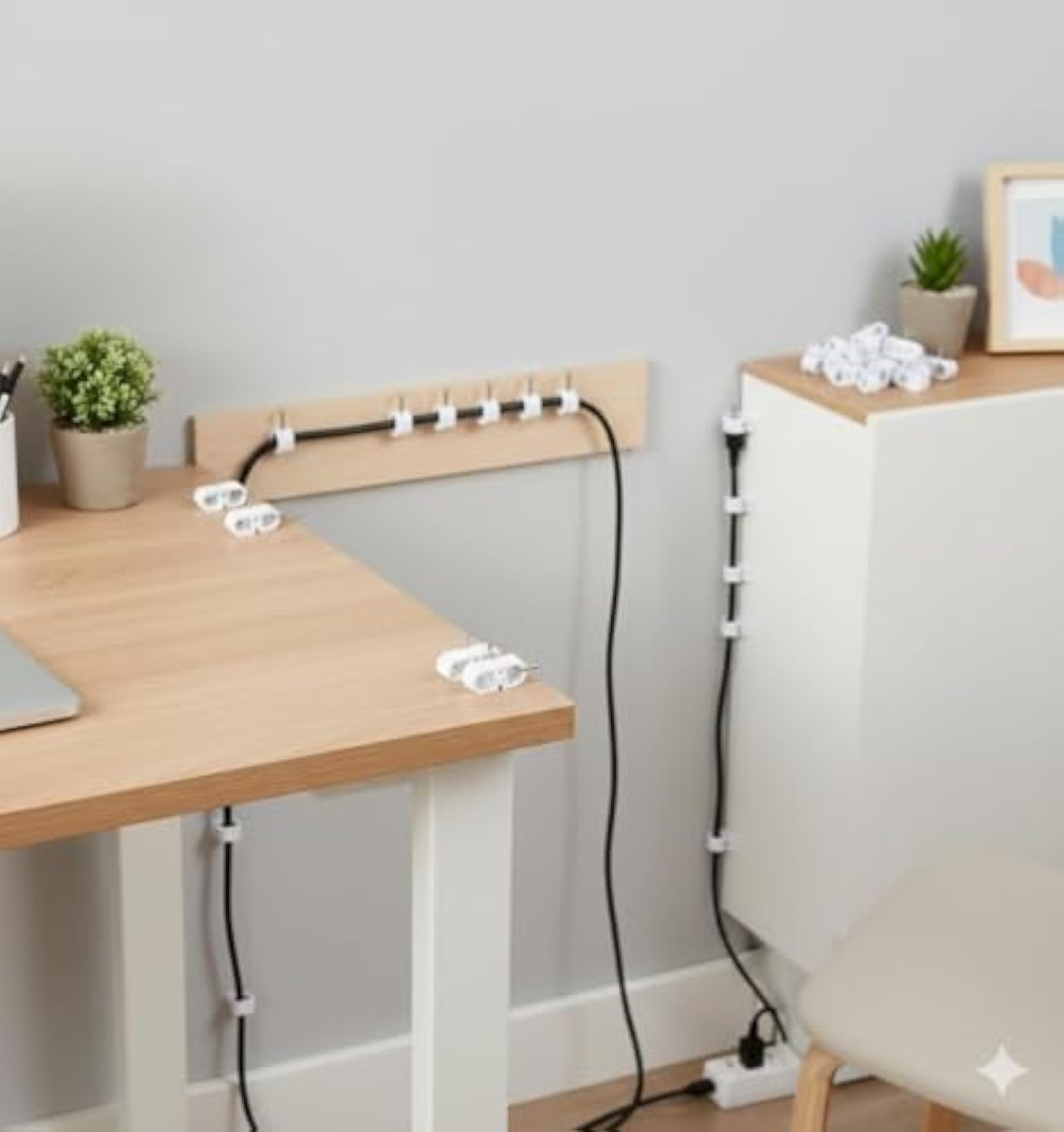 Cable Clips with Nails, Plastic Wire Organizers